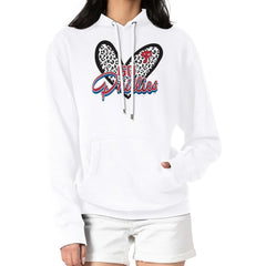 White Philadelphia Phillies G-III 4Her by Carl Banks Women's Leopard Heart Pullover Hoodie