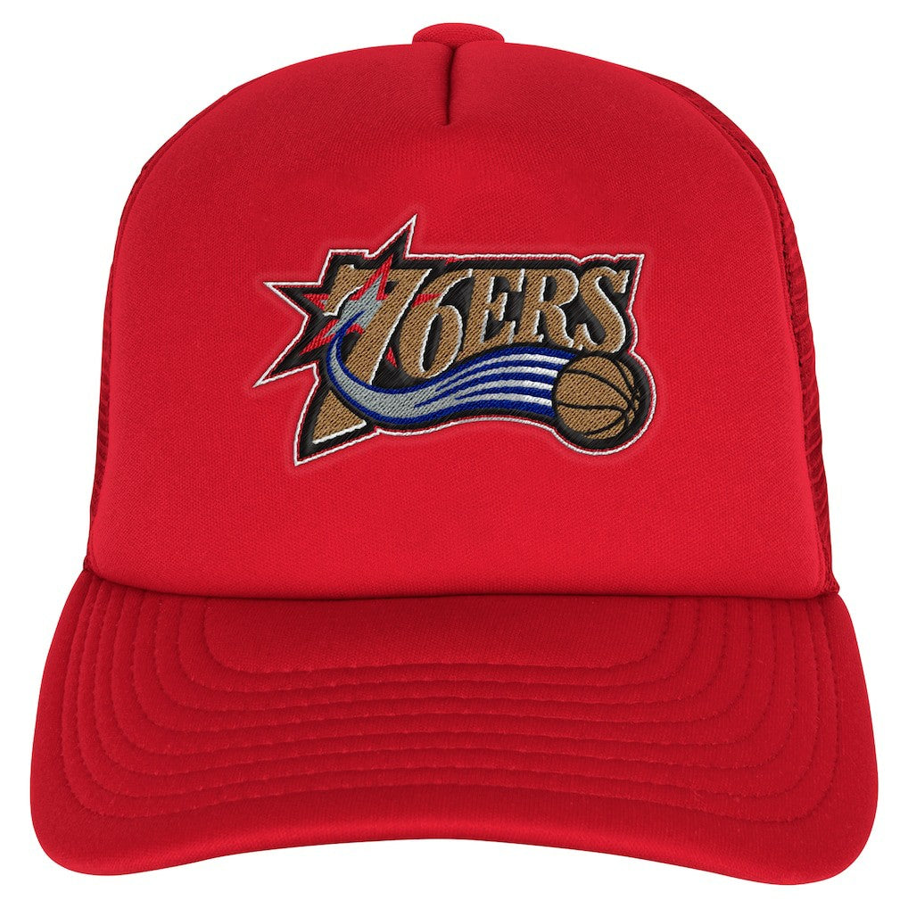 Mitchell & Ness Philadelphia 76ers Youth Core Evergreen Trucker Adjustable Hat