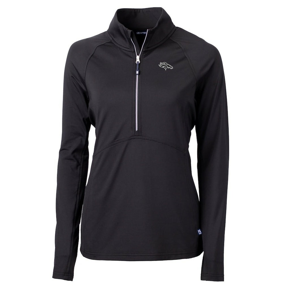 Cutter & Buck Women's Adapt Eco Knit Stretch Recycled Raglan Half-Zip Top - Denver Broncos Tops