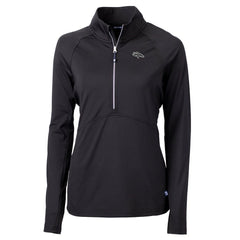 Cutter & Buck Women's Adapt Eco Knit Stretch Recycled Raglan Half-Zip Top - Denver Broncos Tops