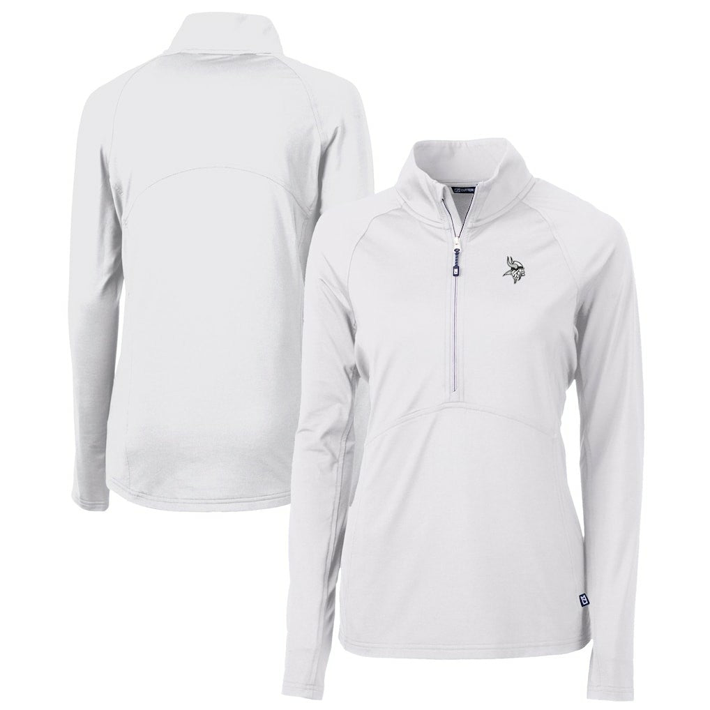 Cutter & Buck Women's Adapt Eco Knit Stretch Recycled Half-Zip Pullover Top - Minnesota Vikings Pullover