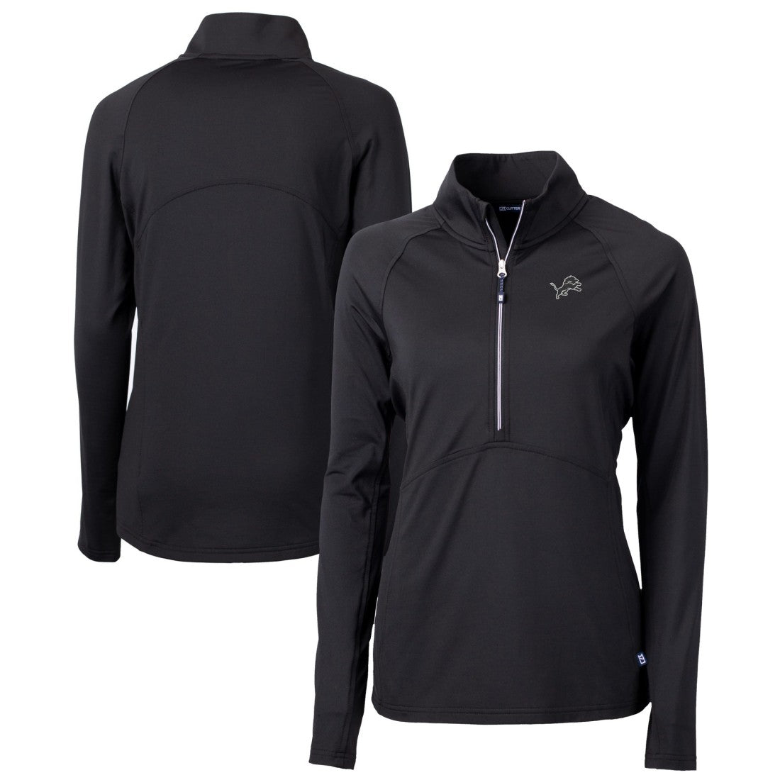 Cutter & Buck Women's Adapt Eco Knit Stretch Recycled Half-Zip Pullover Top - Detroit Lions Pullover