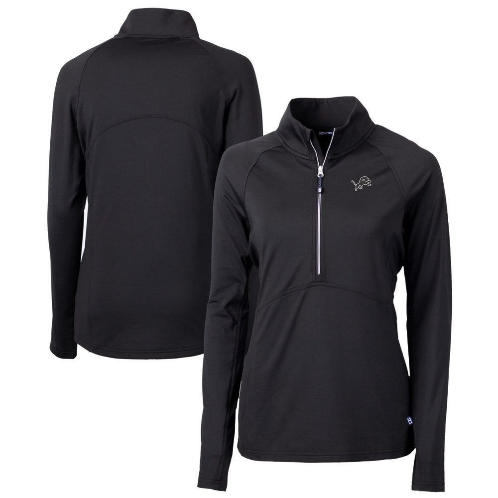 Cutter & Buck Women's Adapt Eco Knit Stretch Recycled Half-Zip Pullover Top - Detroit Lions Pullover