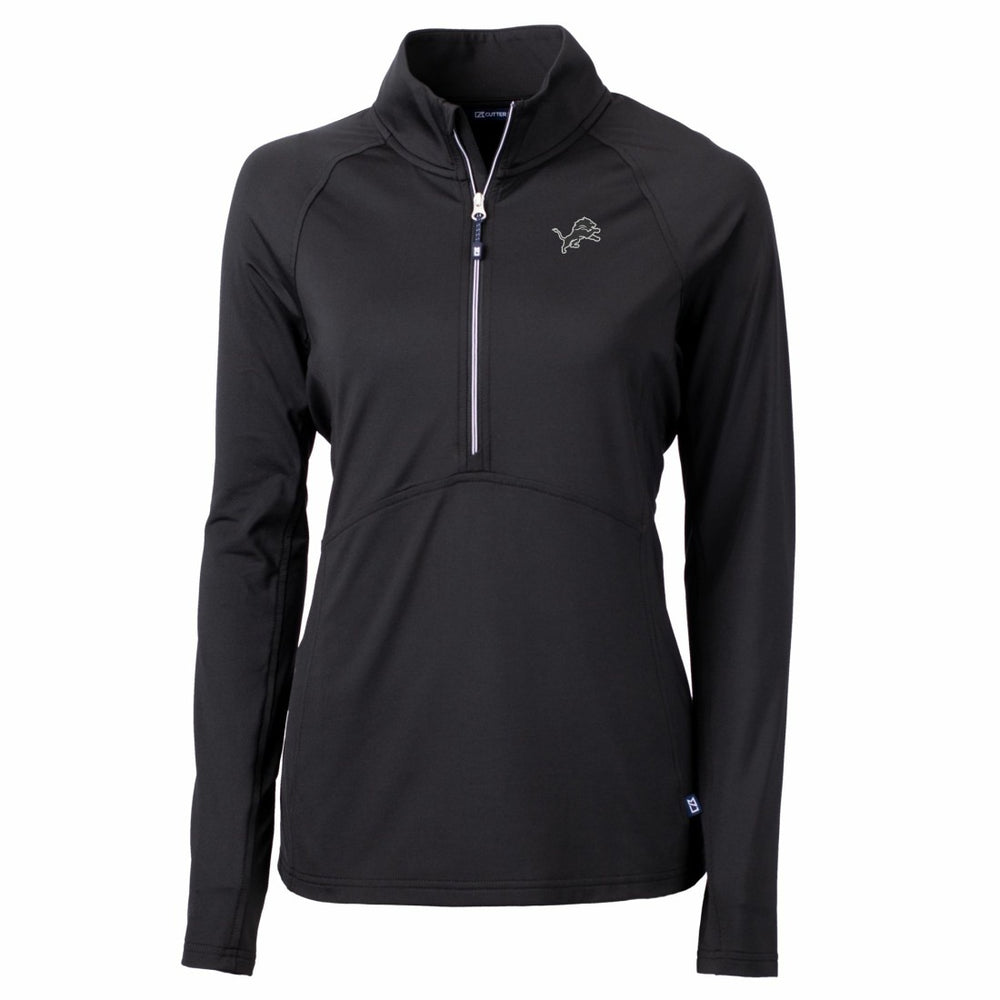 Cutter & Buck Women's Adapt Eco Knit Stretch Recycled Half-Zip Pullover Top - Detroit Lions Pullover