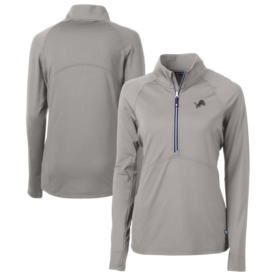 Cutter & Buck Women's Adapt Eco Knit Stretch Recycled Half-Zip Pullover Top - Detroit Lions Pullover