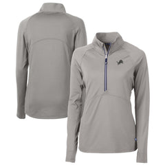 Cutter & Buck Women's Adapt Eco Knit Stretch Recycled Half-Zip Pullover Top - Detroit Lions Pullover