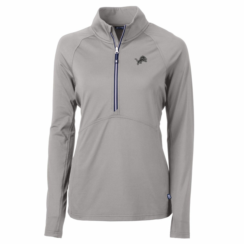 Cutter & Buck Women's Adapt Eco Knit Stretch Recycled Half-Zip Pullover Top - Detroit Lions Pullover