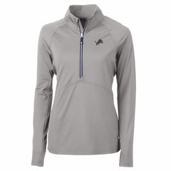 Cutter & Buck Women's Adapt Eco Knit Stretch Recycled Half-Zip Pullover Top - Detroit Lions Pullover