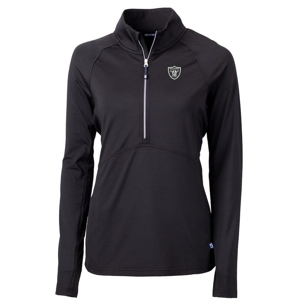 Cutter & Buck Women's Adapt Eco Knit Stretch Recycled Half-Zip Pullover Top - Las Vegas Raiders Pullover