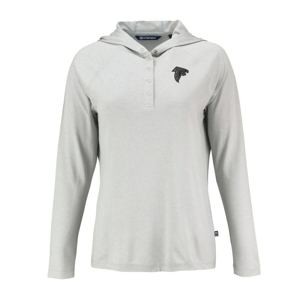 Cutter & Buck Women's Coastline Epic Comfort Eco Recycled Long Sleeve Hoodie T-Shirt - Atlanta Falcons Hoodies