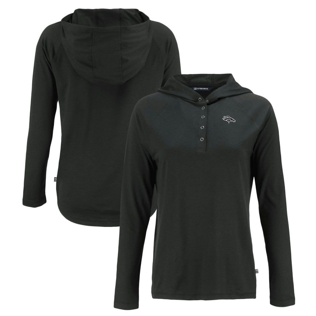 Cutter & Buck Women's Coastline Epic Comfort Eco Recycled Long Sleeve Hoodie T-Shirt - Denver Broncos Hoodies