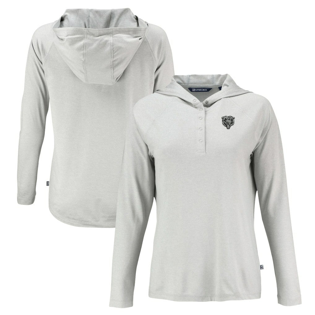 Cutter & Buck Women's Coastline Epic Comfort Eco Recycled Long Sleeve Hoodie T-Shirt - Chicago Bears Hoodies