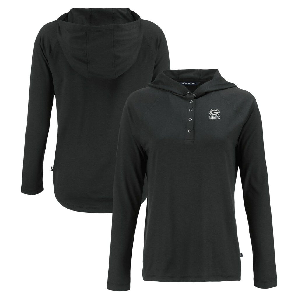 Cutter & Buck Women's Coastline Epic Comfort Eco Recycled Long Sleeve Hoodie T-Shirt - Green Bay Packers Hoodies