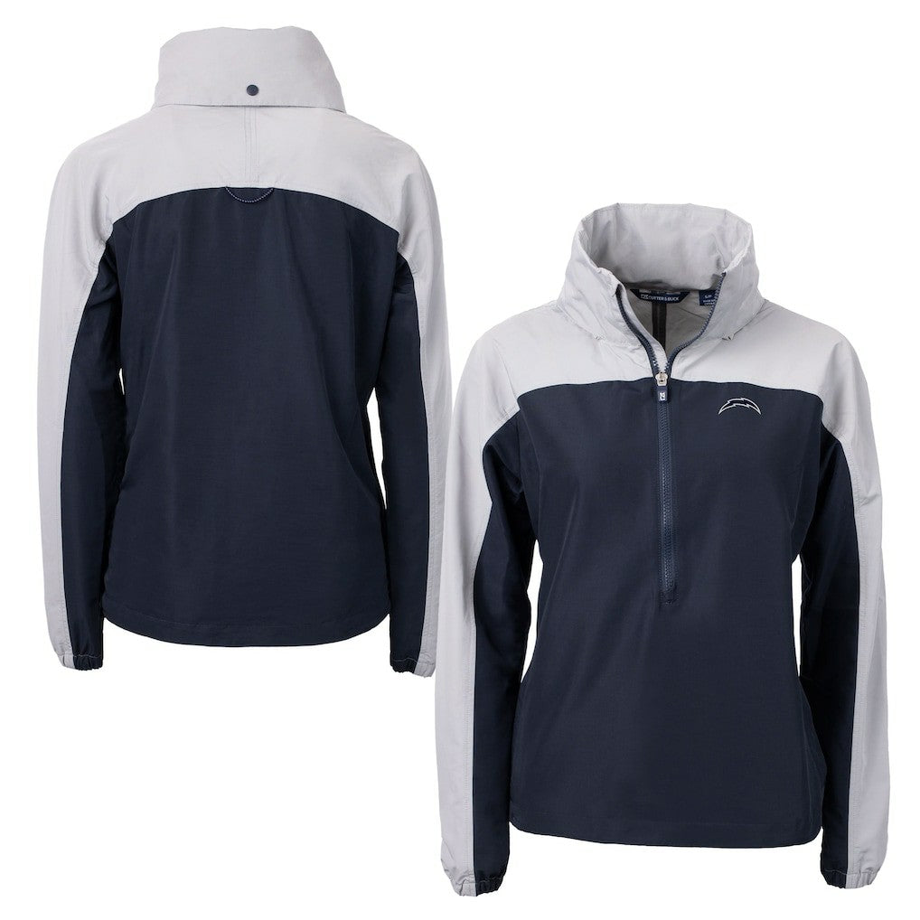 Cutter & Buck Women's Charter Eco Recycled Half-Zip Hoodie Anorak Jacket - Los Angeles Chargers Hoodies