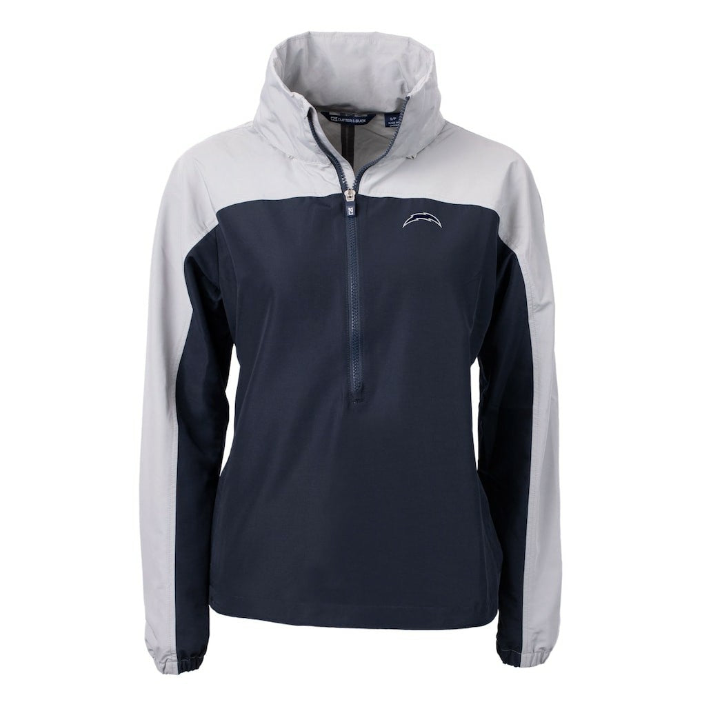 Cutter & Buck Women's Charter Eco Recycled Half-Zip Hoodie Anorak Jacket - Los Angeles Chargers Hoodies