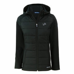 Cutter & Buck Women's Evoke Hybrid Eco Softshell Recycled Full-Zip Hoodie Jacket - Detroit Lions Hoodies
