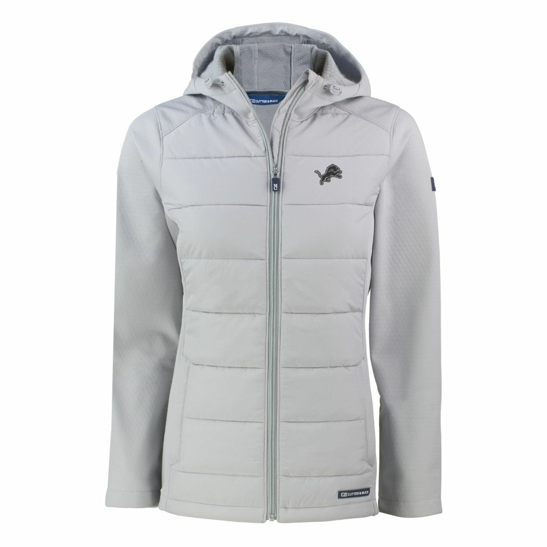 Cutter & Buck Women's Evoke Hybrid Eco Softshell Recycled Full-Zip Hoodie Jacket - Detroit Lions Hoodies