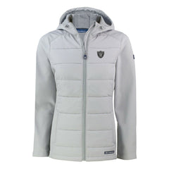 Cutter & Buck Women's Evoke Hybrid Eco Softshell Recycled Full-Zip Hoodie Jacket - Las Vegas Raiders Hoodies