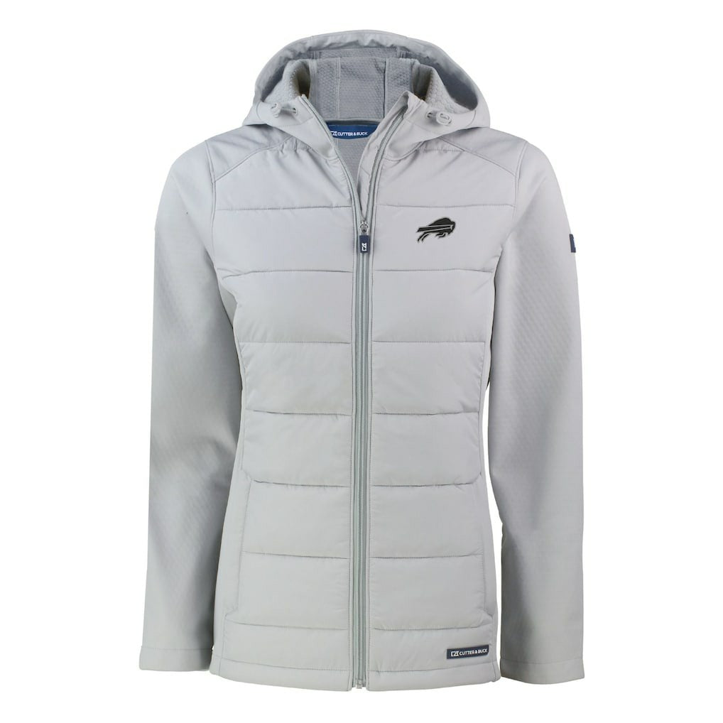 Cutter & Buck Women's Evoke Hybrid Eco Softshell Recycled Full-Zip Hoodie Jacket - Buffalo Bills Hoodies