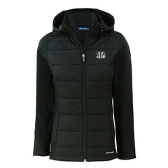 Cutter & Buck Women's Evoke Hybrid Eco Softshell Recycled Full-Zip Hoodie Jacket - Cincinnati Bengals Hoodies