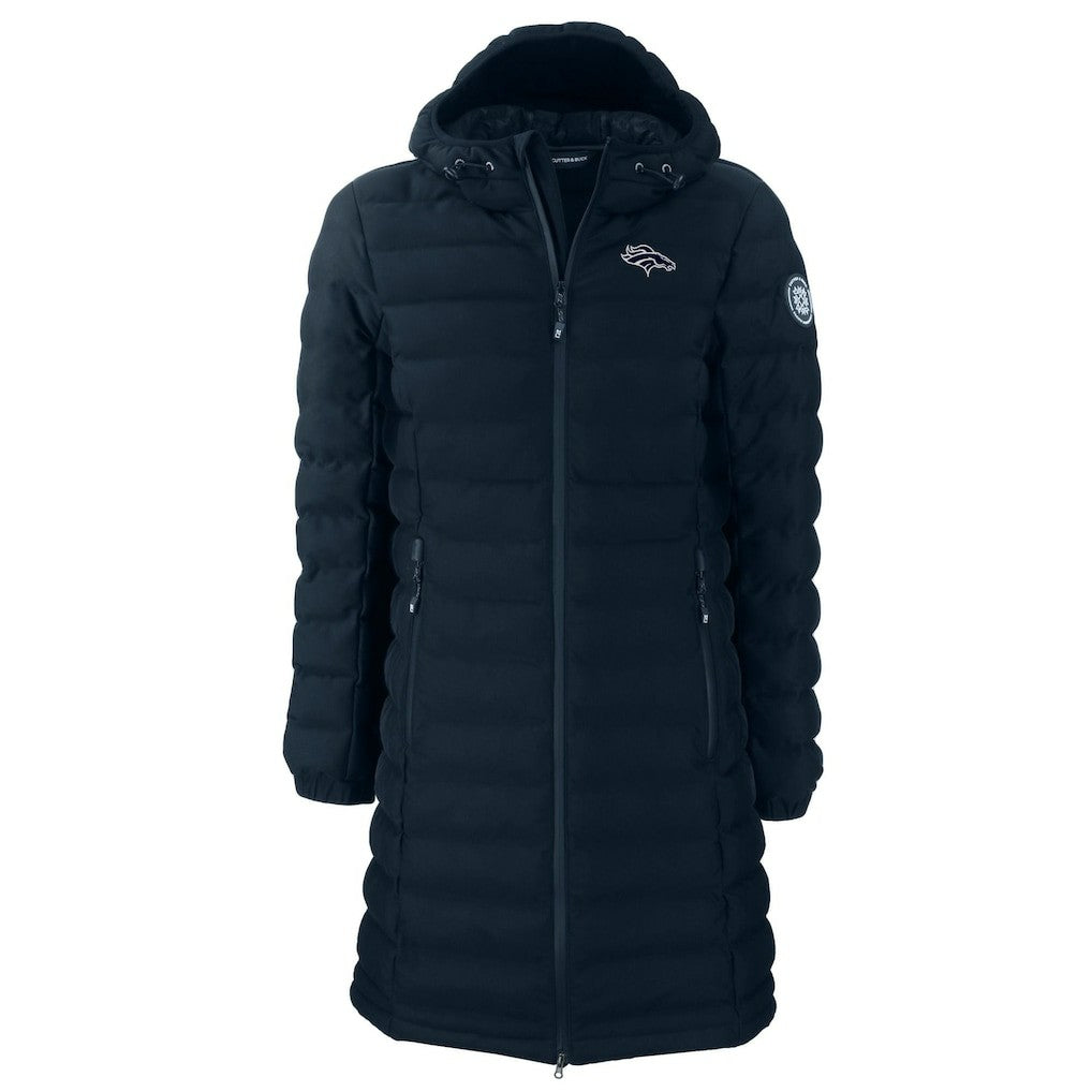 Cutter & Buck Women's Mission Ridge Repreve Eco Insulated Full-Zip Hoodie Long Puffer Jacket - Denver Broncos Hoodies