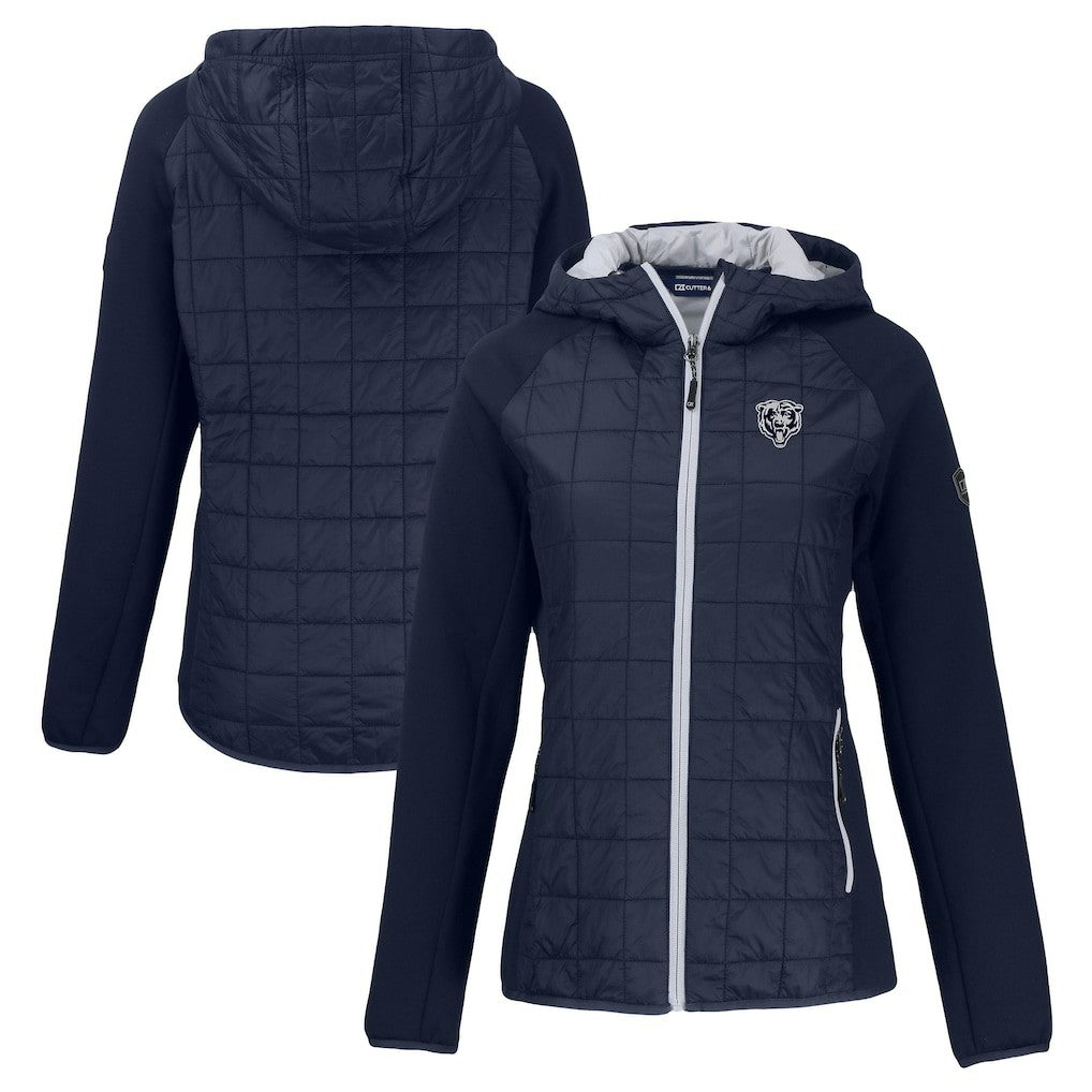 Cutter & Buck Women's Rainier PrimaLoft Eco Hybrid Full-Zip Hoodie Jacket - Chicago Bears Hoodies