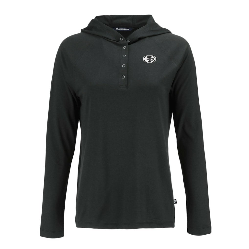Cutter & Buck Women's Coastline Epic Comfort Eco Recycled Long Sleeve Hoodie T-Shirt - San Francisco 49ers Hoodies