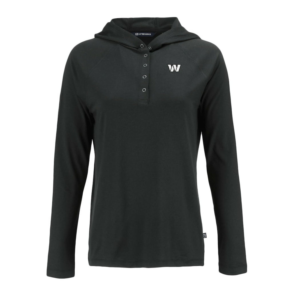Cutter & Buck Women's Coastline Epic Comfort Eco Recycled Long Sleeve Hoodie T-Shirt - Washington Commanders Hoodies