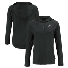 Cutter & Buck Women's Coastline Epic Comfort Eco Recycled Long Sleeve Hoodie T-Shirt - Philadelphia Eagles Hoodies