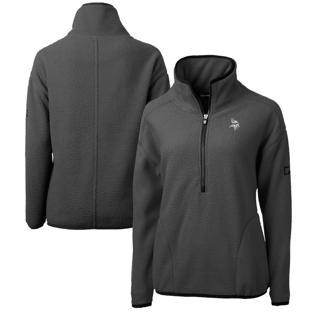 Cutter & Buck Women's Cascade Eco Sherpa Fleece Half-Zip Jacket - Minnesota Vikings Jackets