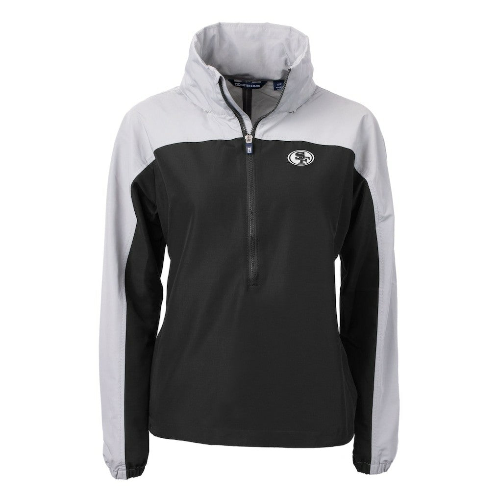 Cutter & Buck Women's Charter Eco Recycled Half-Zip Hoodie Anorak Jacket - San Francisco 49ers Hoodies