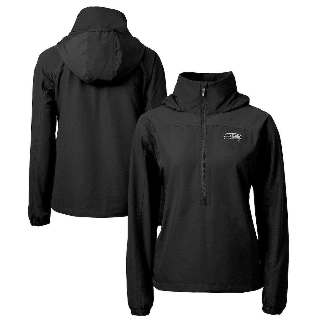 Cutter & Buck Women's Charter Eco Recycled Half-Zip Hoodie Anorak Jacket - Seattle Seahawks Hoodies