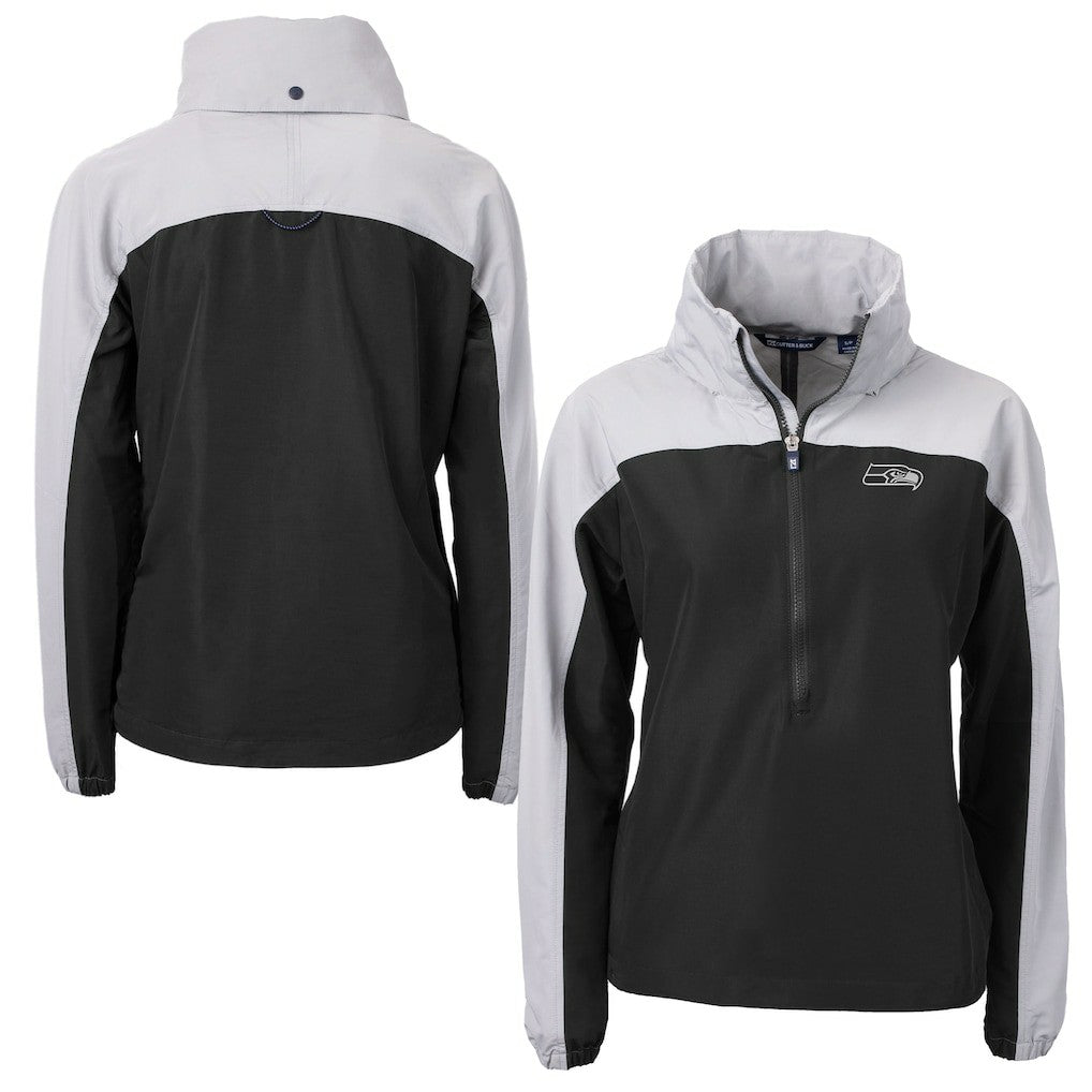 Cutter & Buck Women's Charter Eco Recycled Half-Zip Hoodie Anorak Jacket - Seattle Seahawks Hoodies