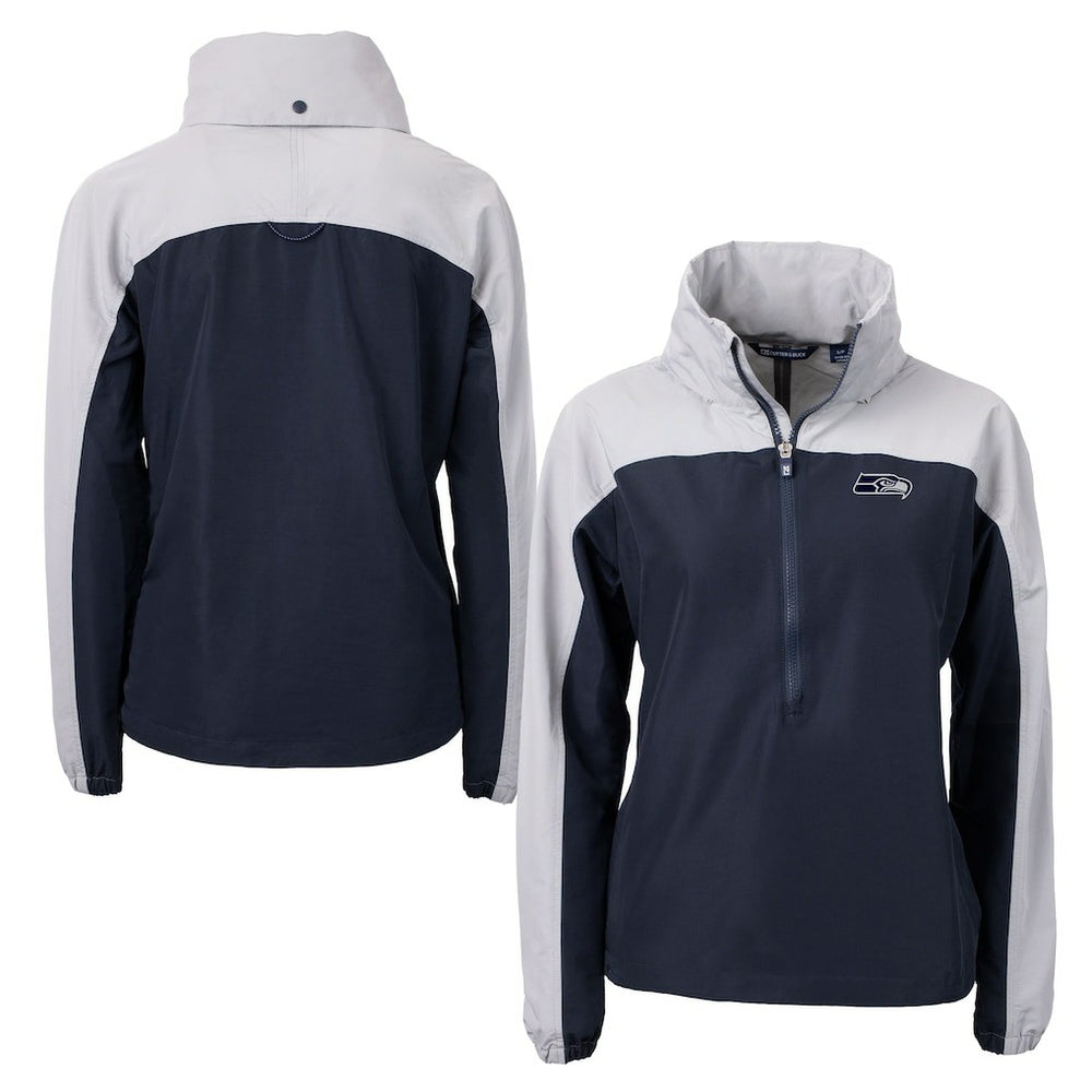 Cutter & Buck Women's Charter Eco Recycled Half-Zip Hoodie Anorak Jacket - Seattle Seahawks Hoodies