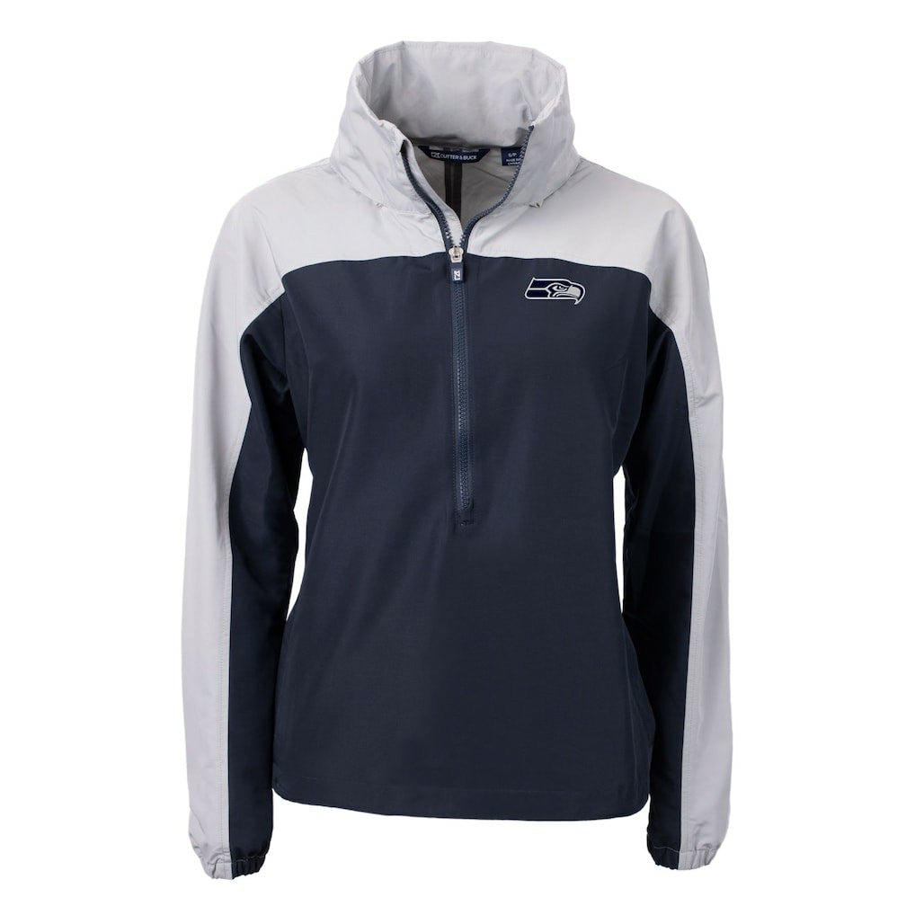 Cutter & Buck Women's Charter Eco Recycled Half-Zip Hoodie Anorak Jacket - Seattle Seahawks Hoodies