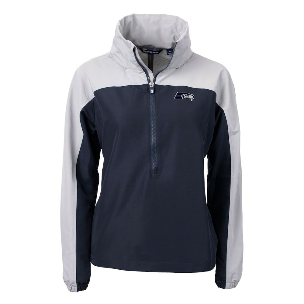 Cutter & Buck Women's Charter Eco Recycled Half-Zip Hoodie Anorak Jacket - Seattle Seahawks Hoodies
