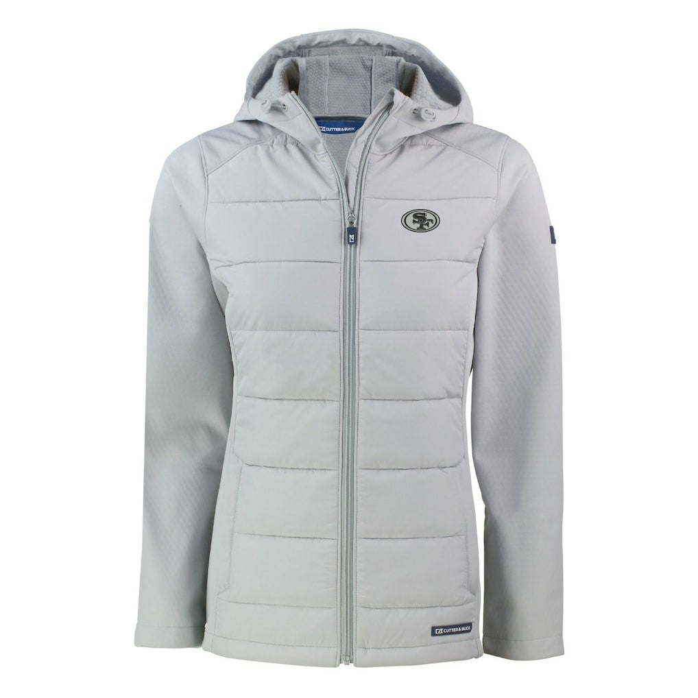 Cutter & Buck Women's Evoke Hybrid Eco Softshell Recycled Full-Zip Hoodie Jacket - San Francisco 49ers Hoodies
