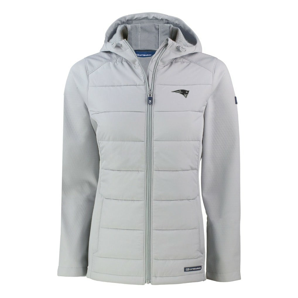 Cutter & Buck Women's Evoke Hybrid Eco Softshell Recycled Full-Zip Hoodie Jacket - New England Patriots Hoodies