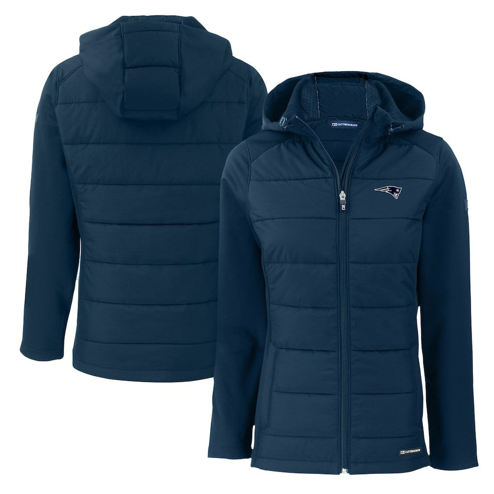 Cutter & Buck Women's Evoke Hybrid Eco Softshell Recycled Full-Zip Hoodie Jacket - New England Patriots Hoodies