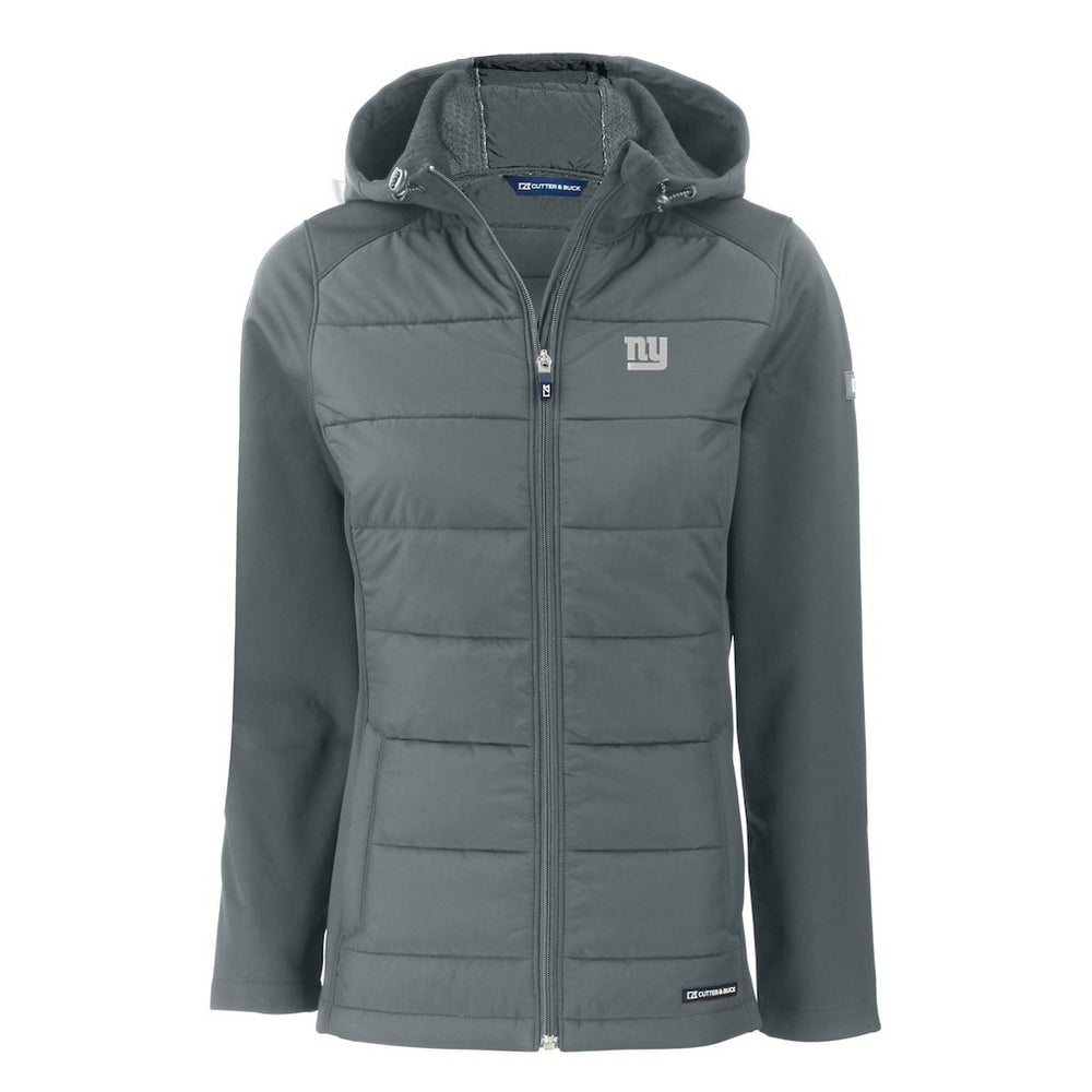 Cutter & Buck Women's Evoke Hybrid Eco Softshell Recycled Full-Zip Hoodie Jacket - New York Giants Hoodies