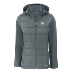 Cutter & Buck Women's Evoke Hybrid Eco Softshell Recycled Full-Zip Hoodie Jacket - New York Giants Hoodies