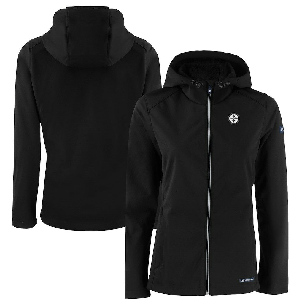 Cutter & Buck Women's Evoke Eco Softshell Recycled Full-Zip Hoodie Jacket - Pittsburgh Steelers Hoodies