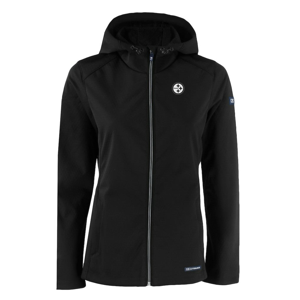 Cutter & Buck Women's Evoke Eco Softshell Recycled Full-Zip Hoodie Jacket - Pittsburgh Steelers Hoodies
