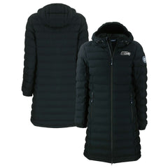 Cutter & Buck Women's Mission Ridge Repreve Eco Insulated Full-Zip Hoodie Long Puffer Jacket - Seattle Seahawks Hoodies