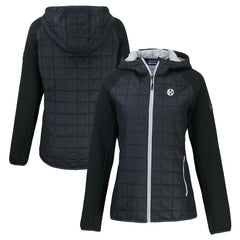 Cutter & Buck Women's Rainier PrimaLoft Eco Hybrid Full-Zip Hoodie Jacket - Pittsburgh Steelers Hoodies