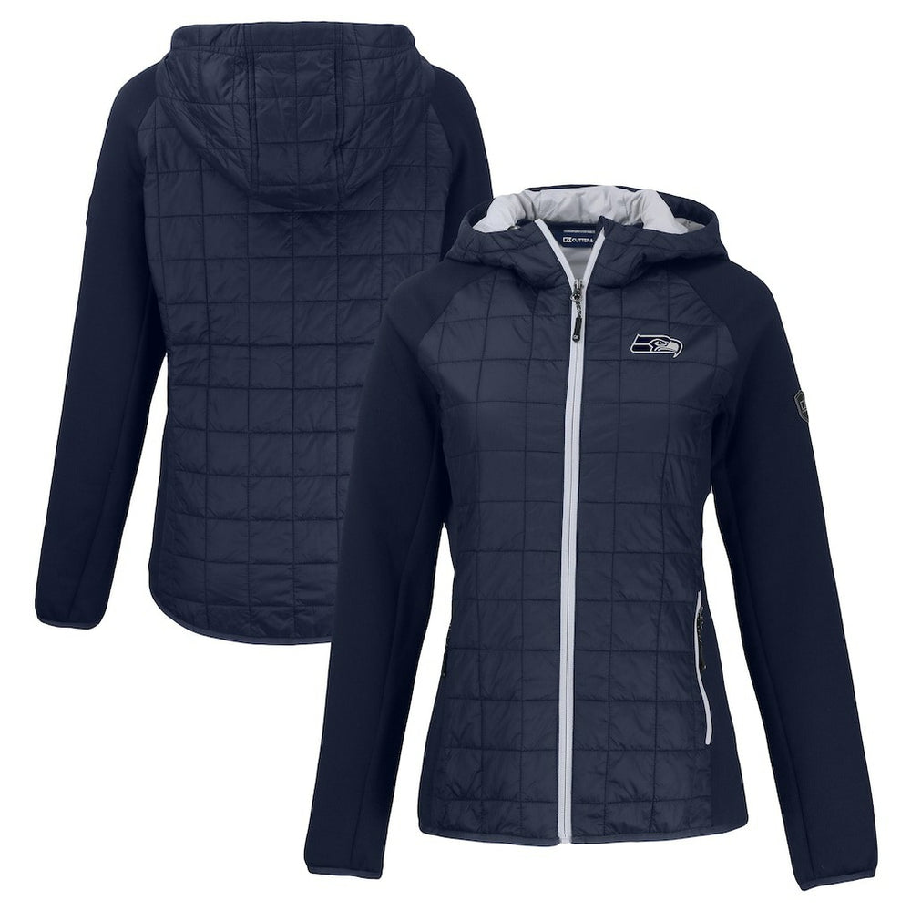 Cutter & Buck Women's Rainier PrimaLoft Eco Hybrid Full-Zip Hoodie Jacket - Seattle Seahawks Hoodies