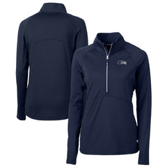 Cutter & Buck Women's Adapt Eco Knit Stretch Recycled Raglan Half-Zip Top - Seattle Seahawks Tops
