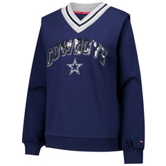 Tommy Hilfiger Women's Alice V-Neck Pullover Sweatshirt - Dallas Cowboys Pullover