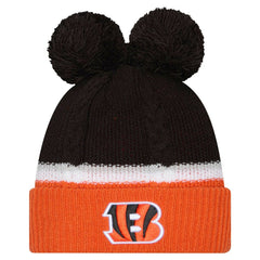 Women's Double Bubble Cuffed Knit Hat with Poms - Cincinnati Bengals Hats
