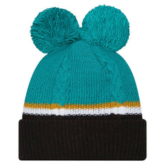 Women's Double Bubble Cuffed Knit Hat with Poms - Jacksonville Jaguars Hats